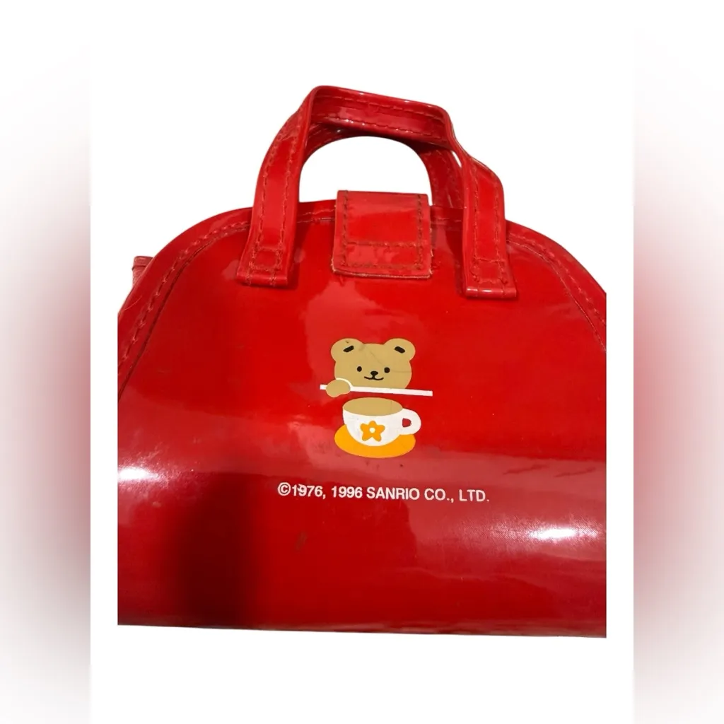Vintage 1996 Sanrio Hello Kitty Mini Red Purse – Tea Party Design – Rare - Image 4