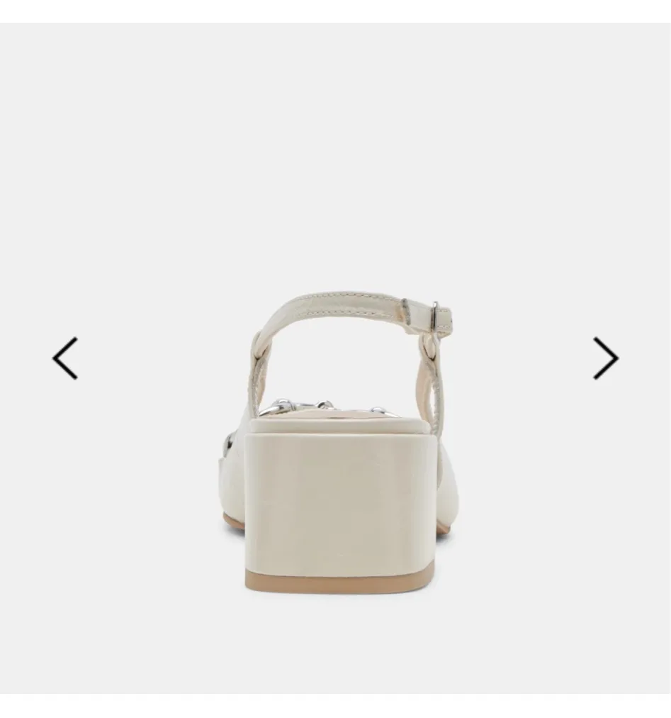 Dolce Vita Melli Heels Ivory Crinkle Patent - Image 5