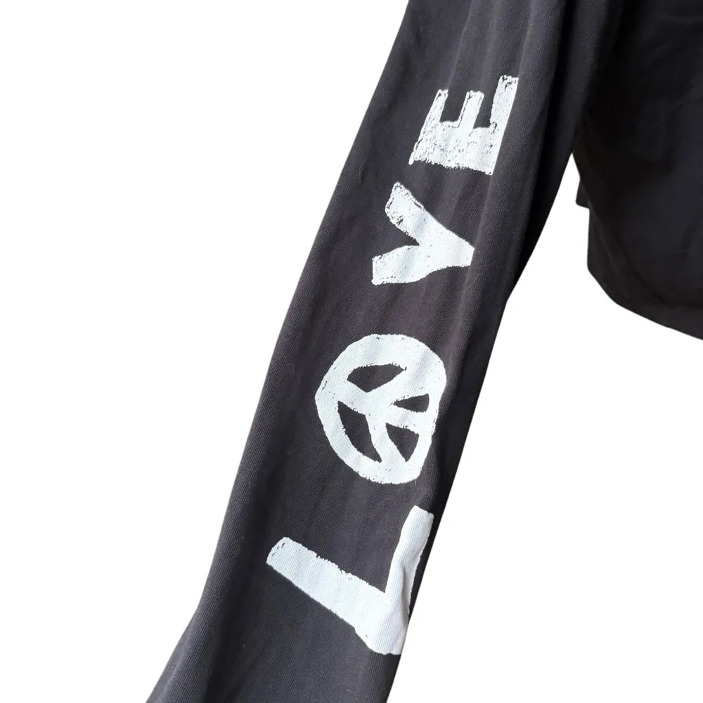 CHNGE Long Sleeve Organic Cotton Henley Crop Top, Sz L Black Size L - Image 10