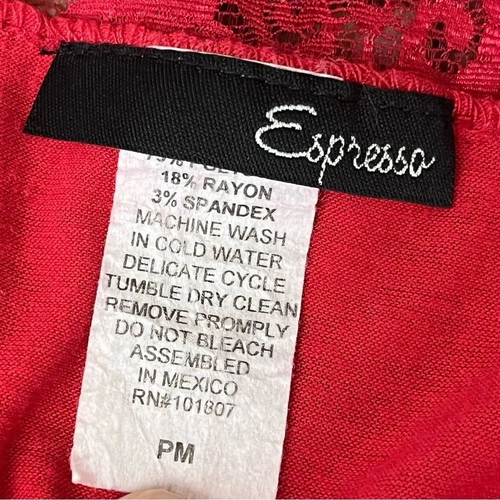 VTG Y2K Retro Red Lace Babydoll Blouse Romantic Coquette Preppy PM Size undefined - Image 8