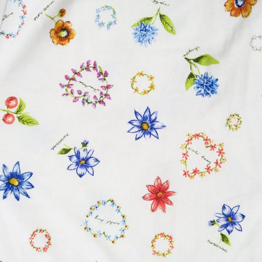 Vintage 90s Floral Shorts White Size M - Image 7