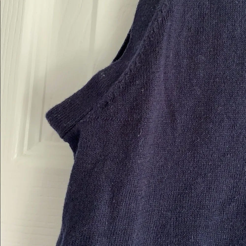 Loft Navy Blue & White Lace Ruffle Sweater Vest - Image 3