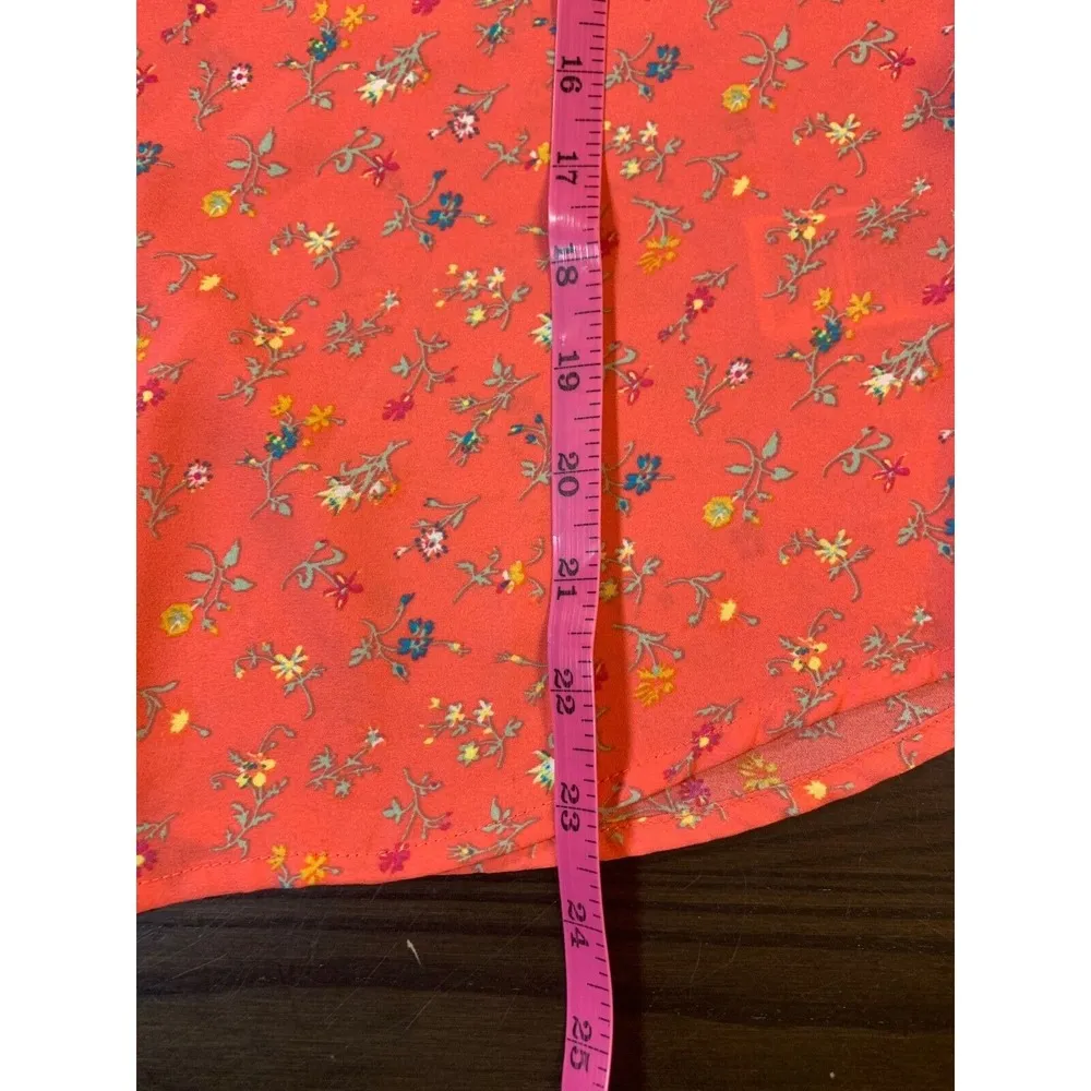 GAP Cottage Peasant Shirt Womens XS V Neck Pullover Prairie Floral Ruffle Sleeve - Image 12