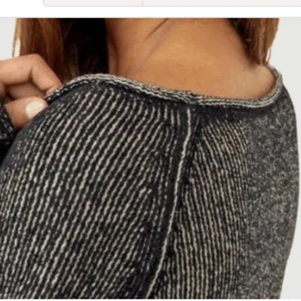 Free People Lenox Tunic Sweater in Onyx Combo sz small NWT - Image 4