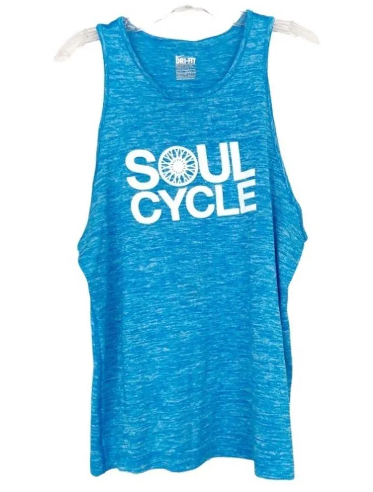 Nike Dri Fit Soul Cycle Blue Tank Top Sz M - Image 6