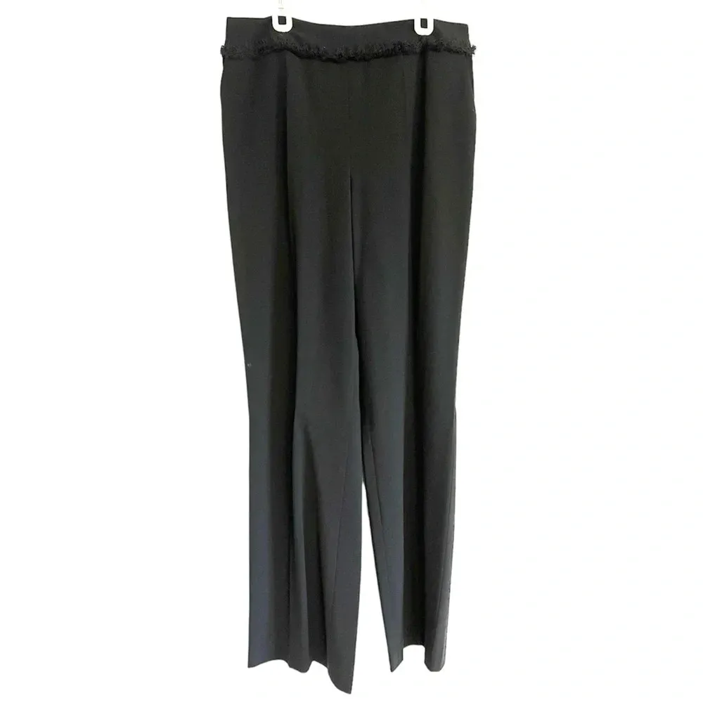 BOGO Escada Black Wool Pants Fringe Trim Size 40 Italian Comes with Free Blazer - Image 3