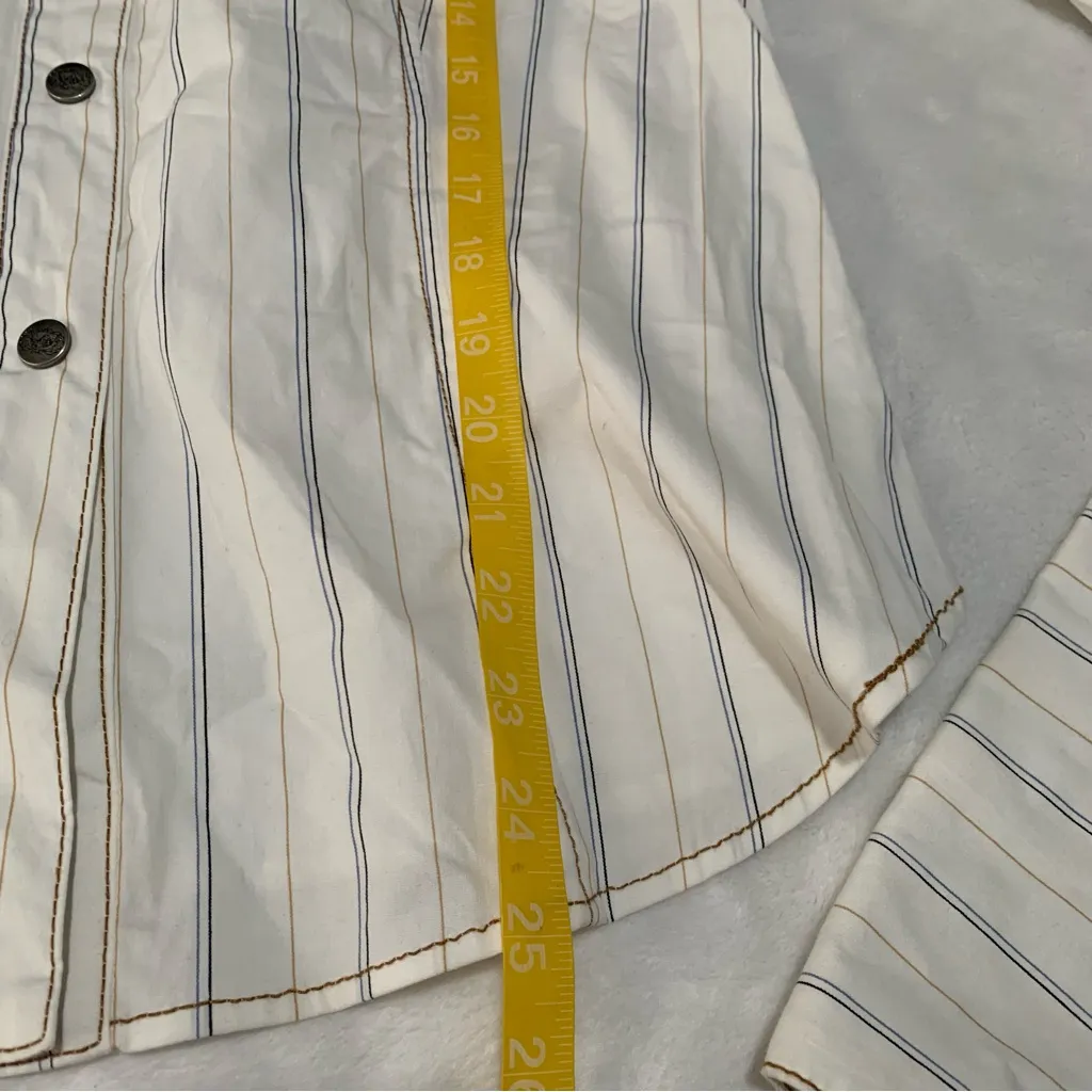 Jessie USA size large Striped Shirt with Butterfly Detail 90s y2k whimsigoth rod White - Image 10
