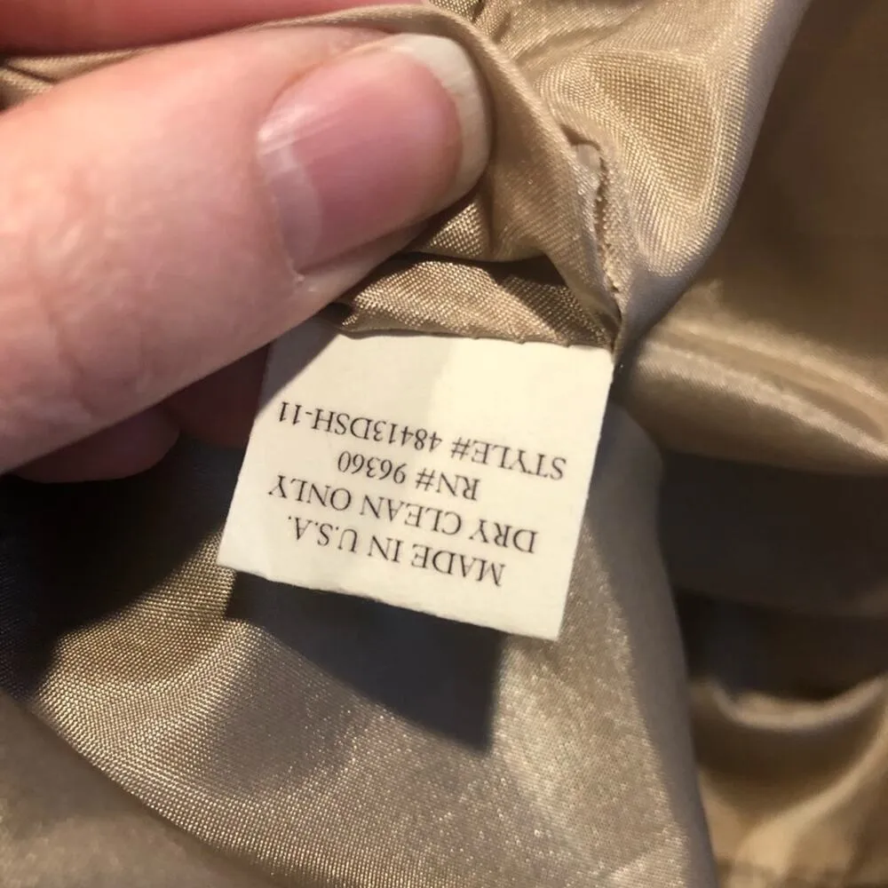 Chaiken Gold Ruffled Sheath Mini Dress Cap Sleeve Womens 6 Quiet Luxury Classic - Image 6