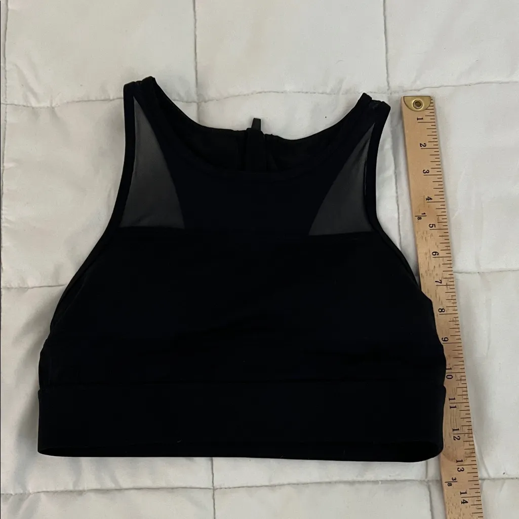 Zyia Black Mesh All Star Back Zip "One More Rep" Sports Bra Size Medium - Image 8
