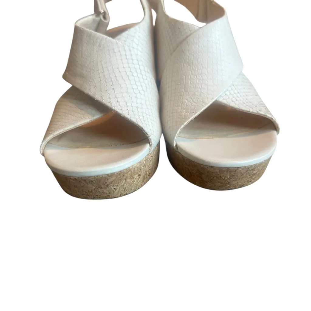 Clarks Maritsa Lara Slingback Sandals Wedge White Snake Textured Size 11 Women's - Image 10