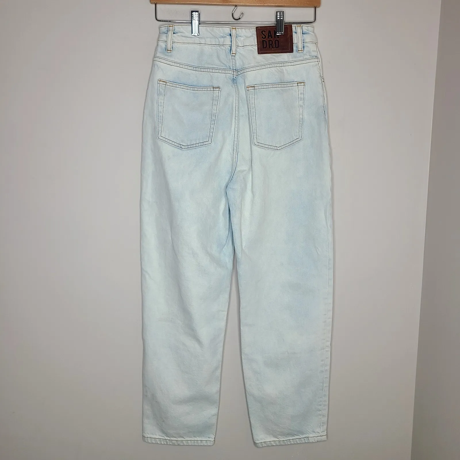 Sandro Paris Women's Jeans Size 36 FR Moms Jeans High Waisted Bleached - Image 4