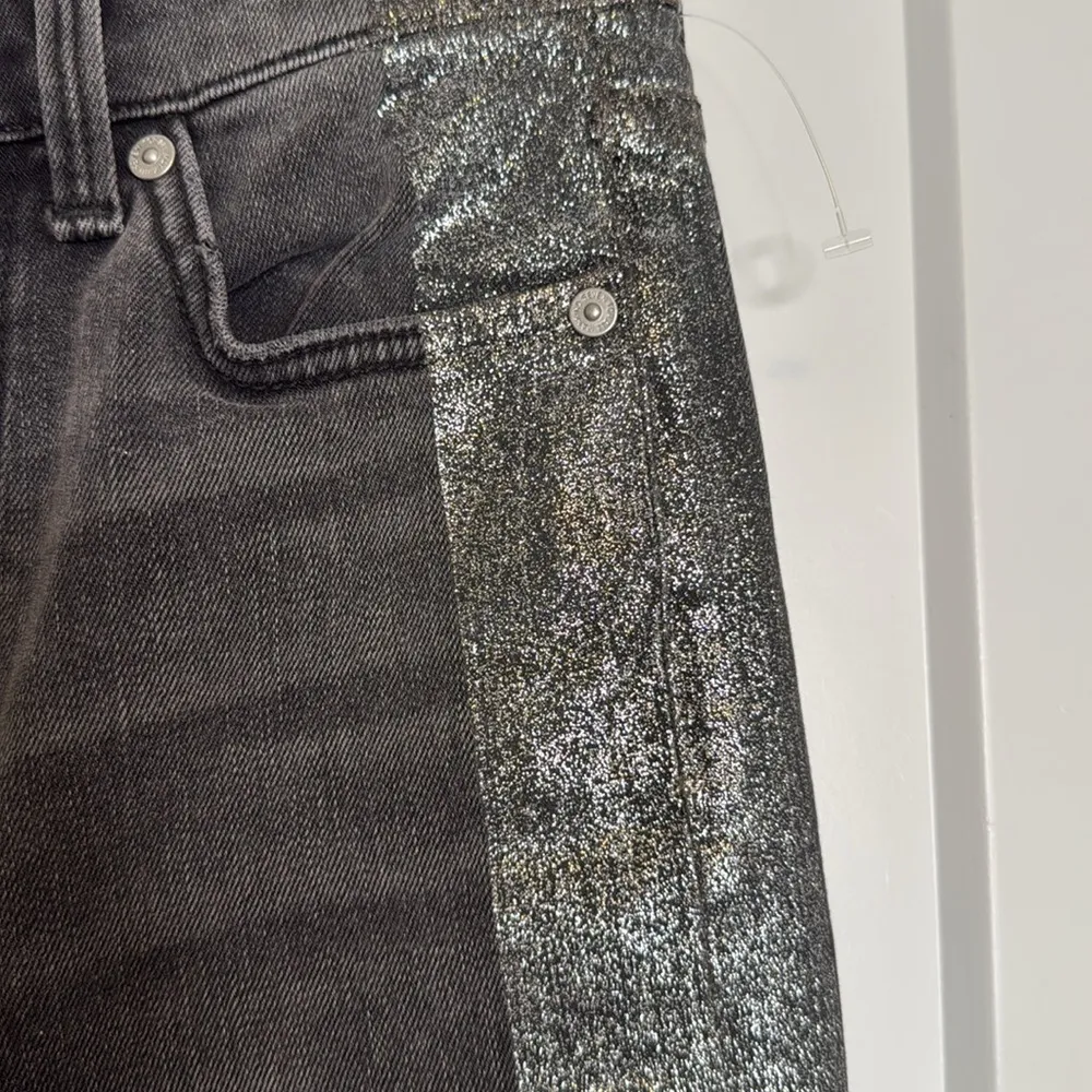 7 for All Mankind High Waist‎ Metallic Stripe Skinny Jean - 24 - Image 5