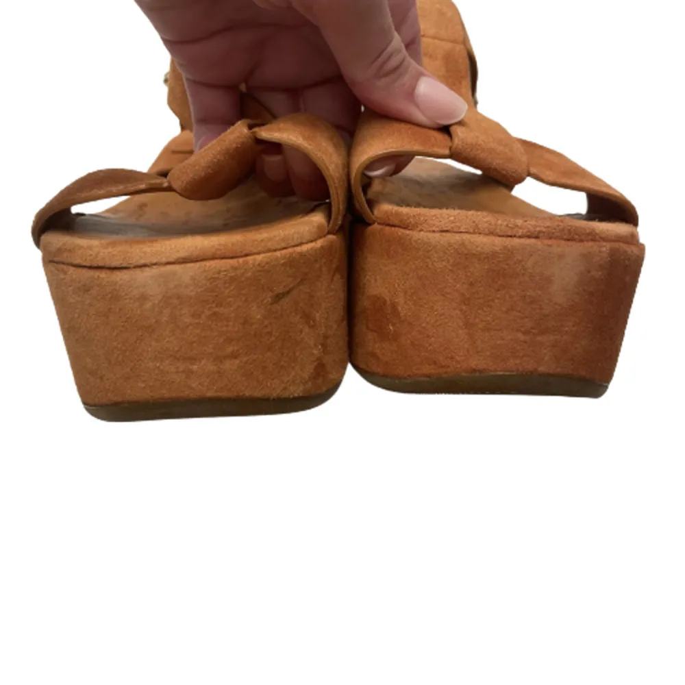 Chie Mihara Suede Platform Sandal Slingback Shoe Chestnut NWT Boho Size 9 - Image 9