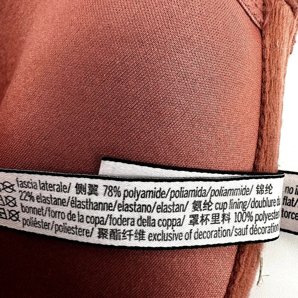 Victoria's Secret Lightly Lined Demi Bra Lace Mesh Floral Dusty Rose Sienna 38D - Image 4