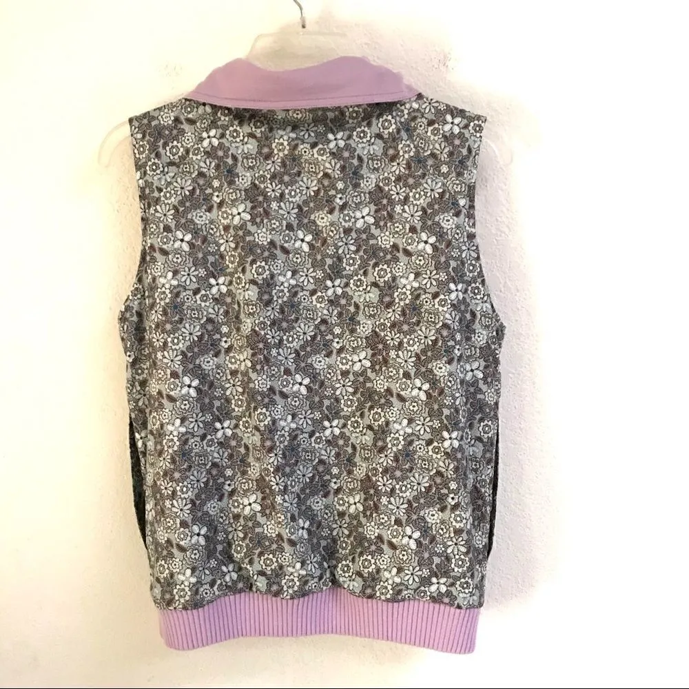 Pendleton reversible floral/solid purple zip up vest M - Image 4