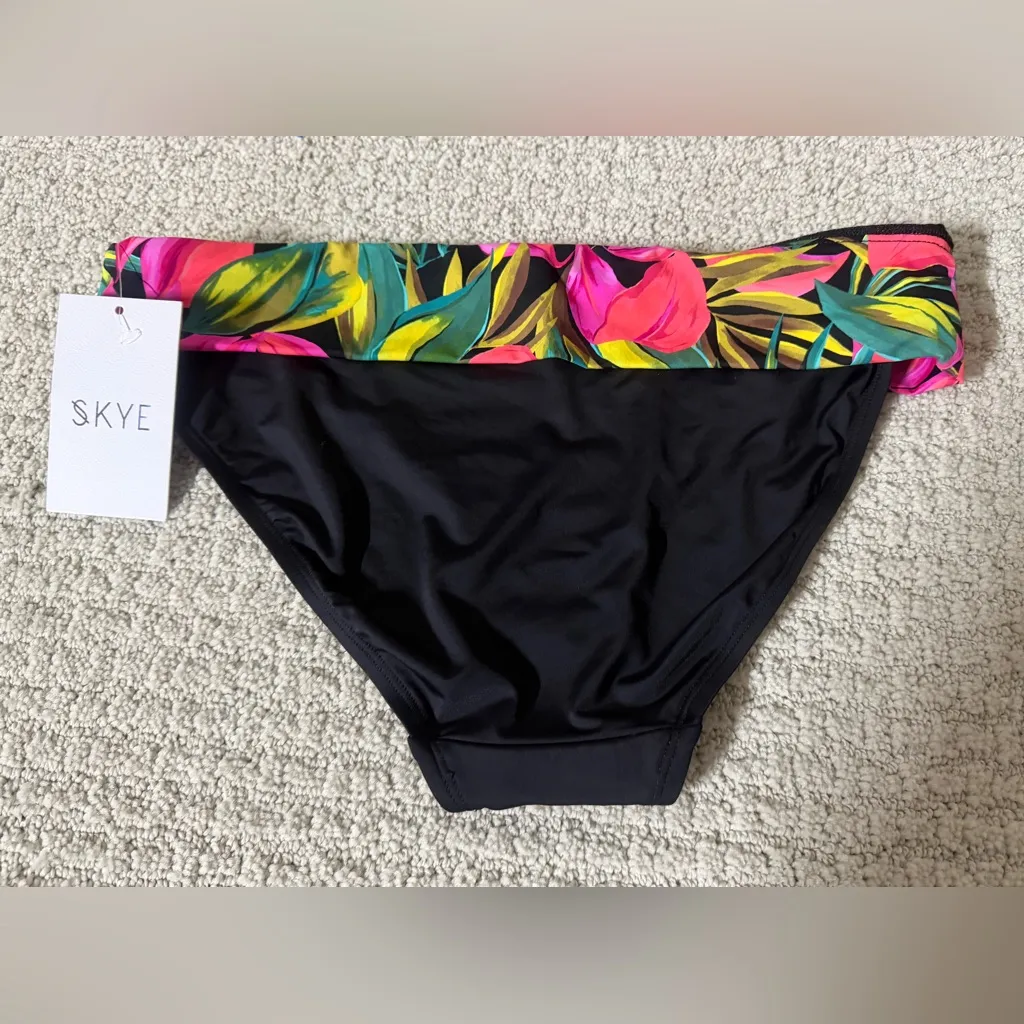 Skye Swimwear  Black Tropical Bikini Bottoms - Image 3