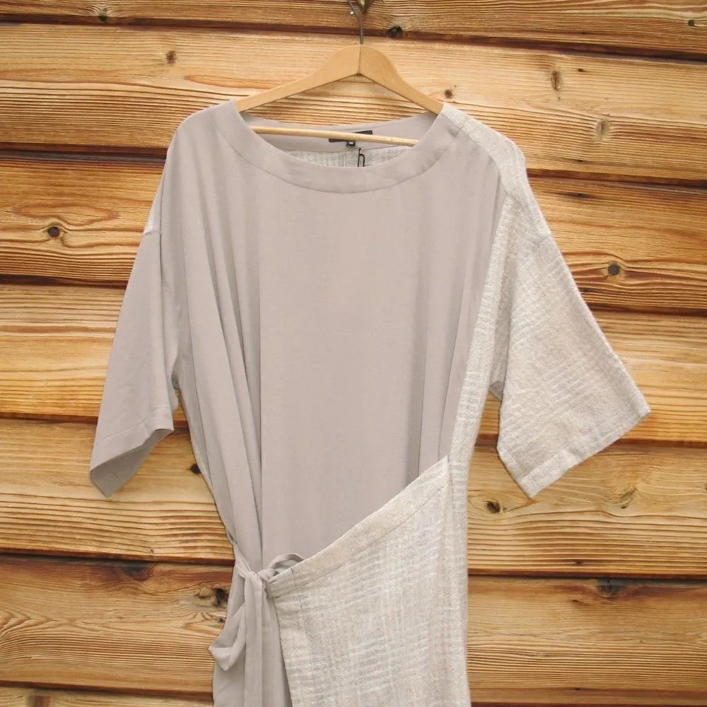 NWT Pas de Calais Lagenlook Oversize Wrap Dress Tan - Image 5