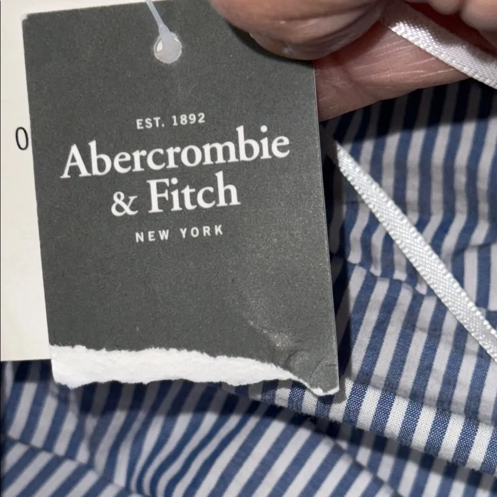 ABERCROMBIE & FITCH Blue & White Striped One-Shoulder Dress Size Small NWT - Image 10