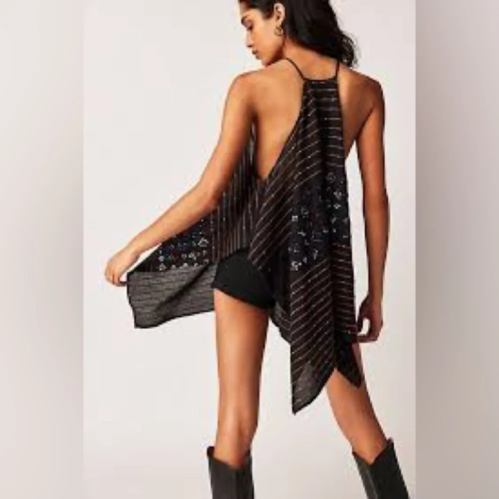 Free People Ibiza Haze Sequin Tank Top Size XS Women’s Green NWT OB1692963. - Image 8