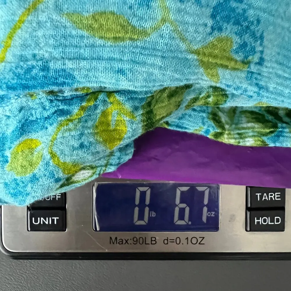 Julia Womens Vintage Floral Blue Gauzy Dress Size Small Short Sleeve Midi Length - Image 12