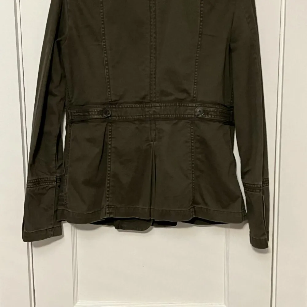 Loft women's military jacket olive green 100% cotton size small - Image 6