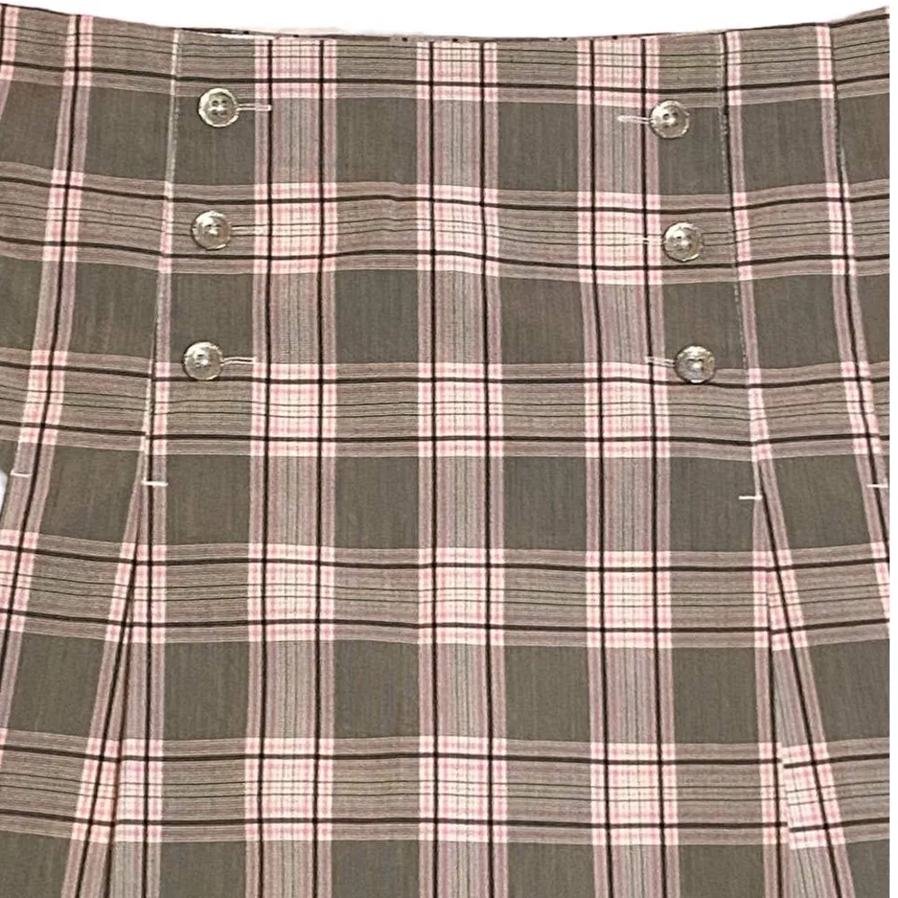 IZOD Pink & Gray Brown Plaid Pleated Golf Classix Tennis Skort Skirt ~ Womens 10 - Image 4
