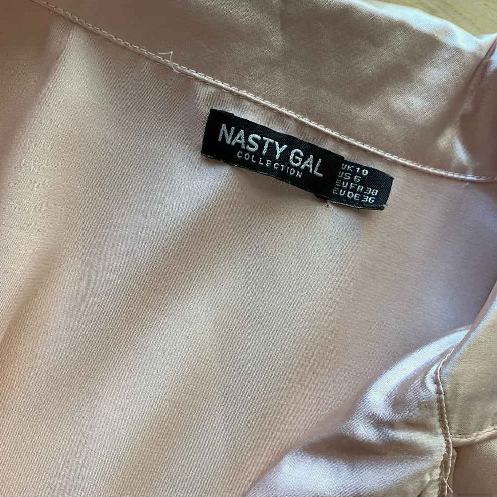 Rose Gold Satin Pajama Style Long Sleeve Shirt 6 - Image 6