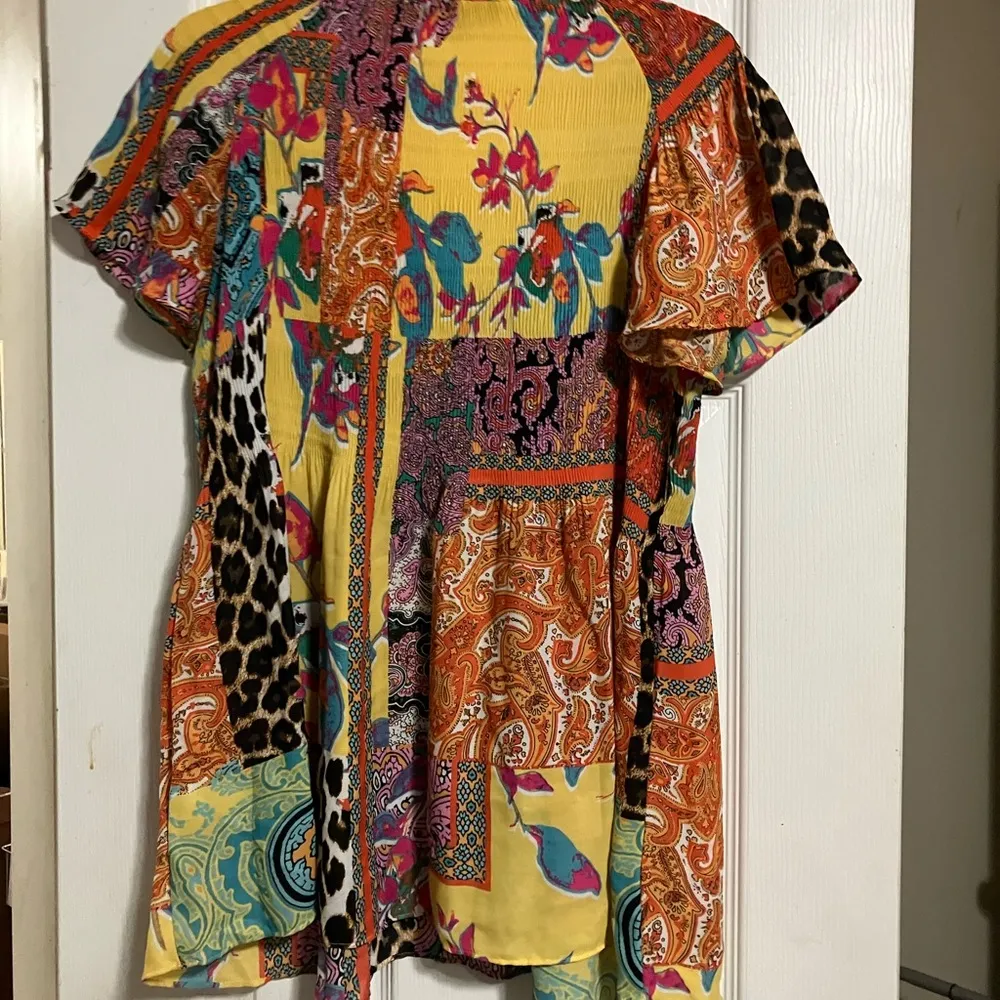 Melissa Paige Multicolor Patchwork Blouse - Image 4