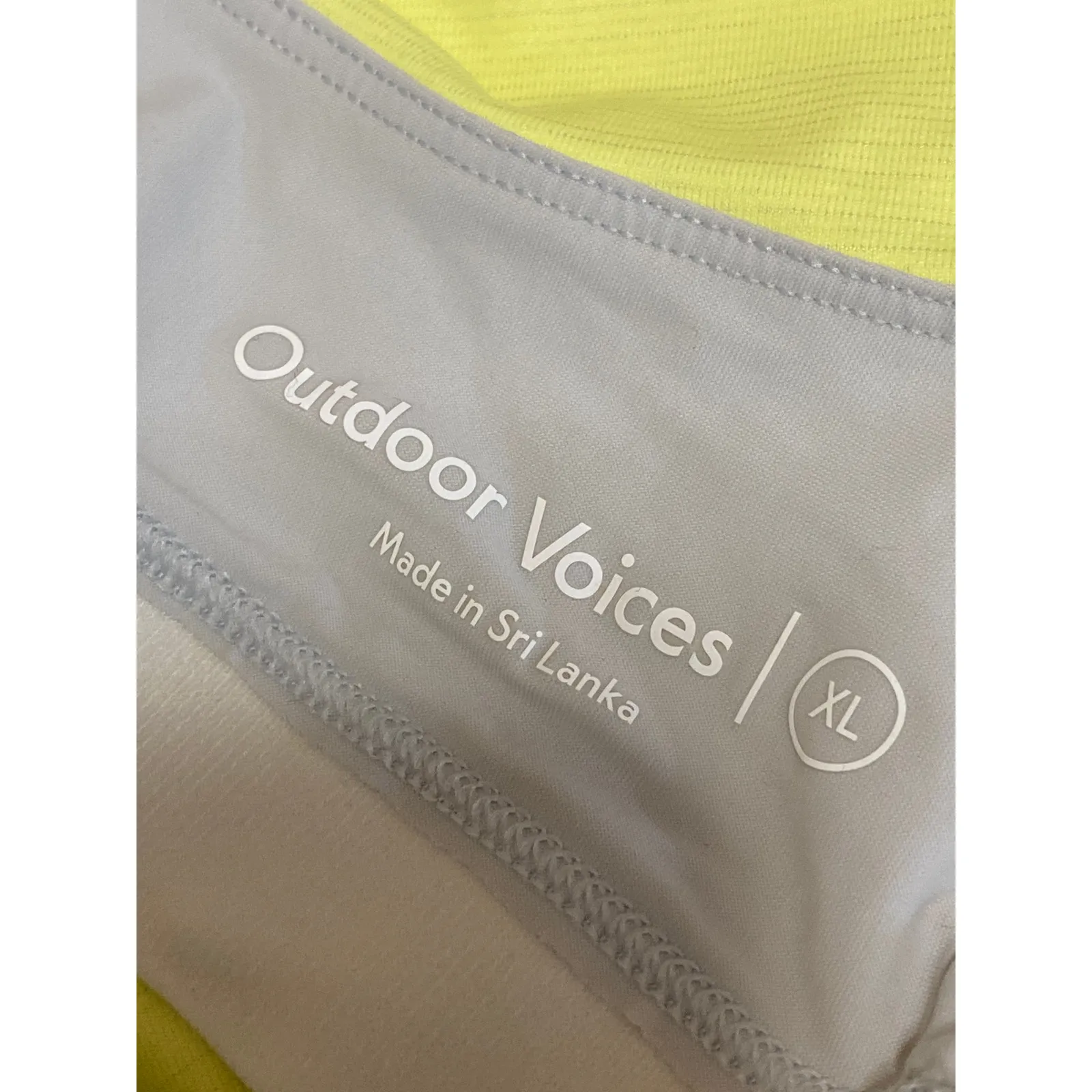 Outdoor Voices Womens Yellow Racerback Yoga Workout Athletic Tank Crop Top Sz XL - Image 3