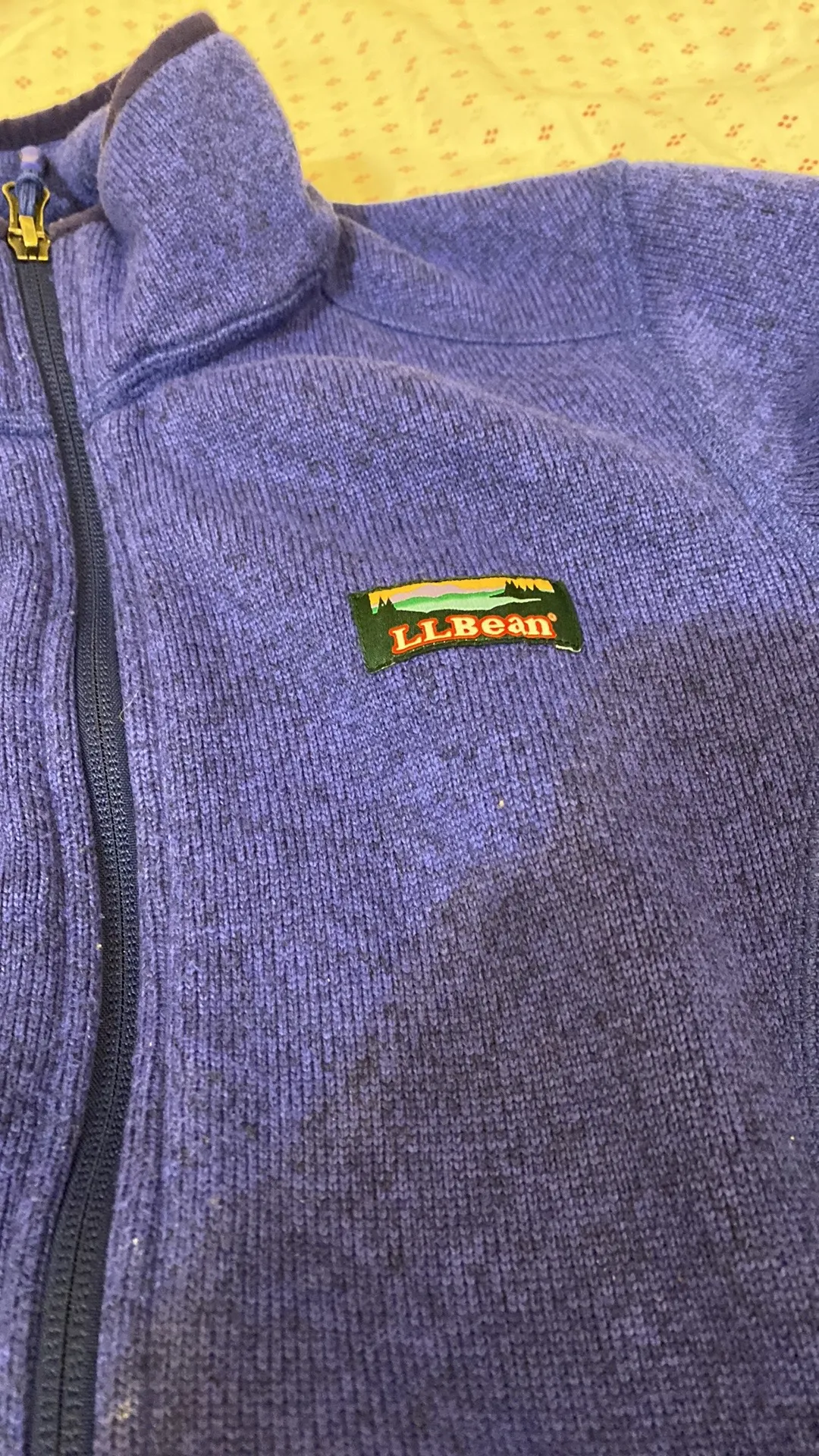 LL bean Heathered Purple Full Zip Up - Image 2