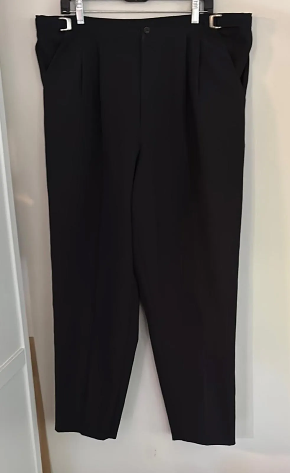 ✅Vintage Liz Baker Black Pleated Adjustable Waist Plus Size Trouser Pants - Image 1