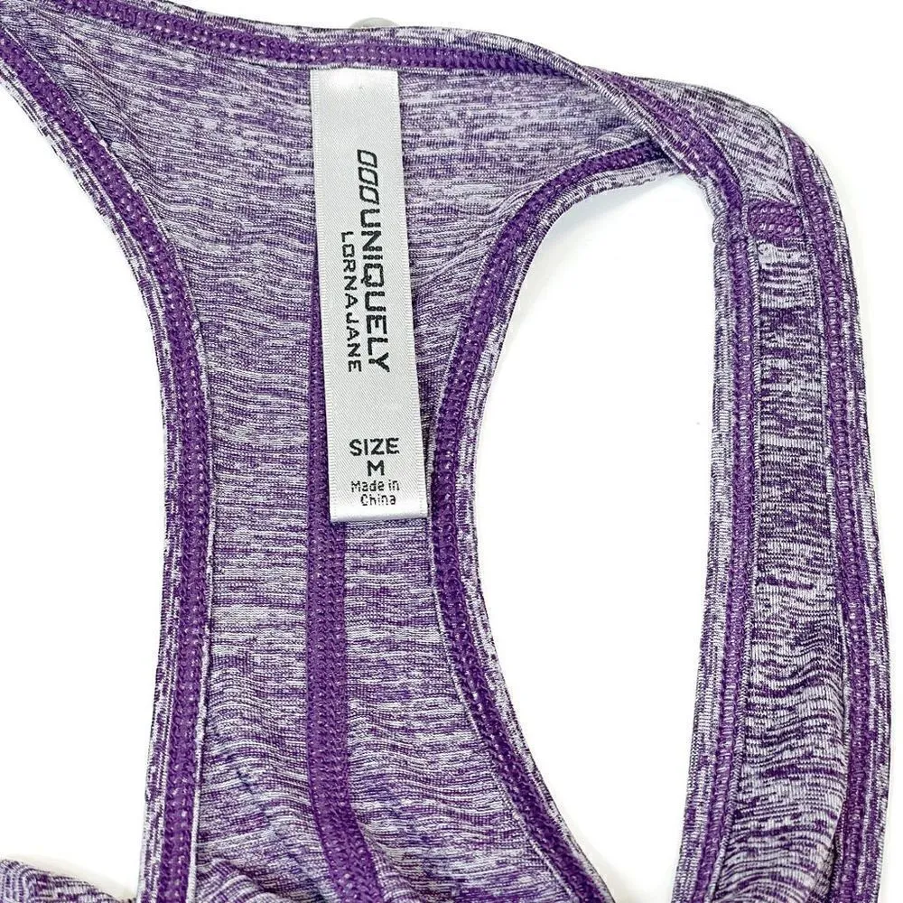UNIQUELY Lorna Jane Motivational Graphic Racerback Tank Top in Purple Size Mediu - Image 7