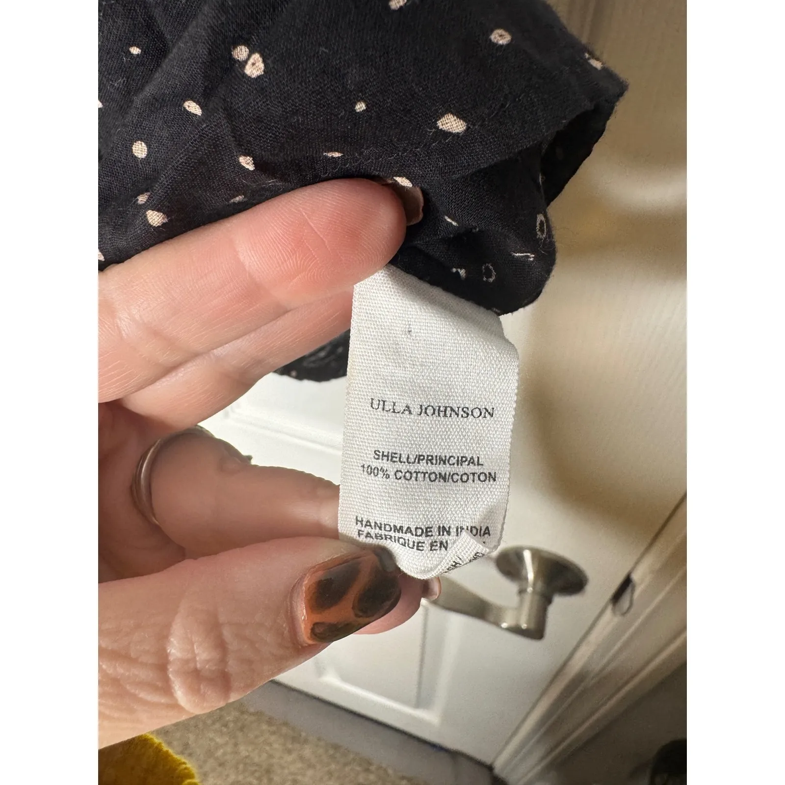 ULLA JOHNSON Rena Top Black/White Size 6 - Image 7