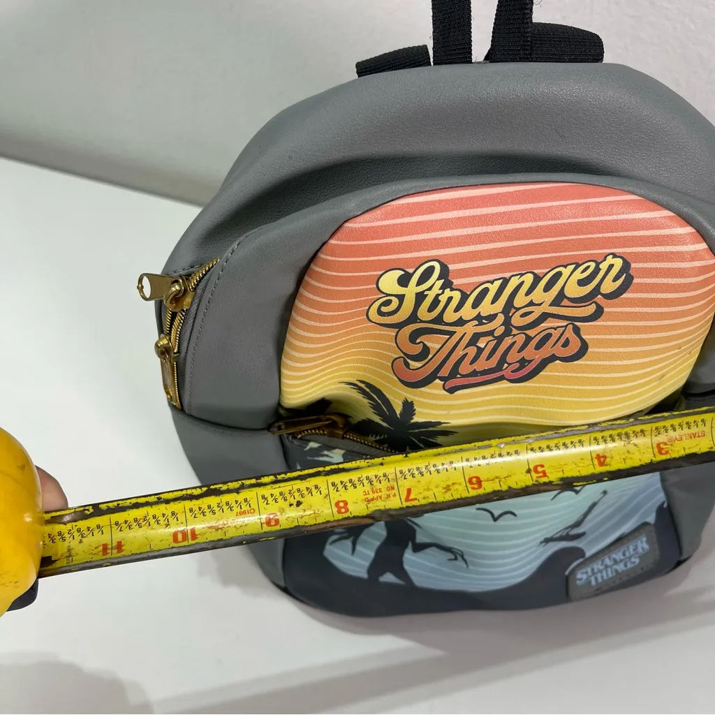 Funko Stranger Things Mini Backpack Purse Demogorgon Netflix Stripes Grey Gray - Image 3