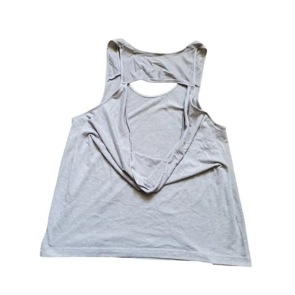 ALO Yoga Movement Open Back Tank Top Women Medium Oversize Top Gray Pilling - Image 2