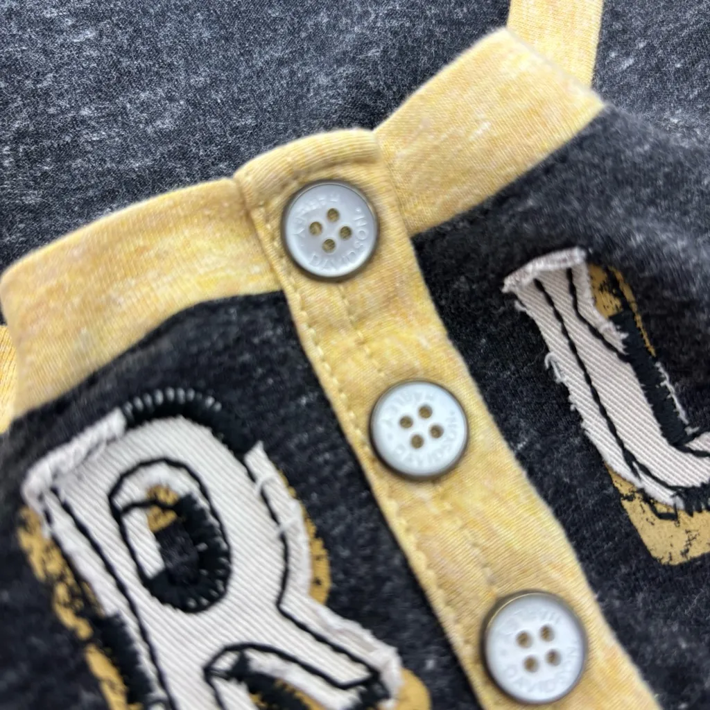 Harley-Davidson Women's Charcoal and Yellow Short Sleeve Tee Size 2XL - Image 11