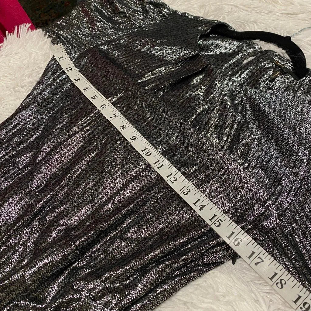 Maje Ralery Longsleeve Mini Dress in Black Metallic Size 36 - Image 4