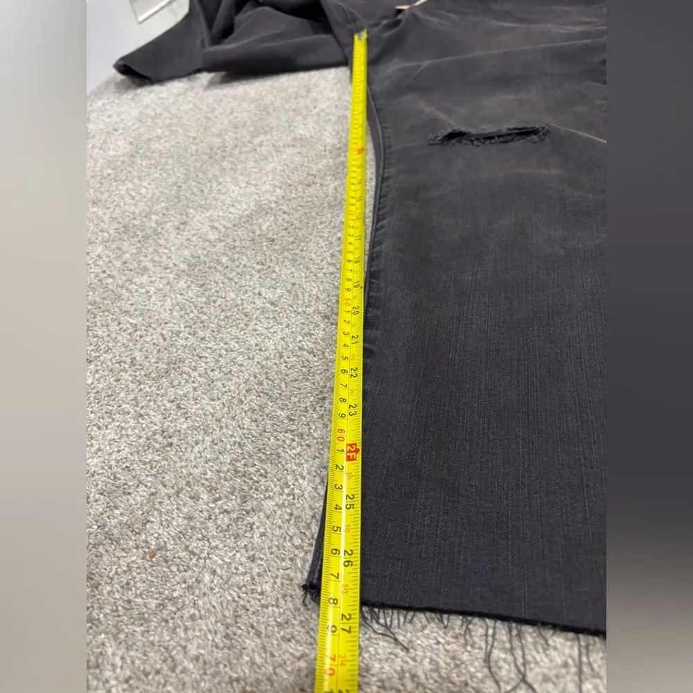 NWT Madewell Curvy High Rise Skinny Distressed Black Jean‎ Size 36P - Image 5