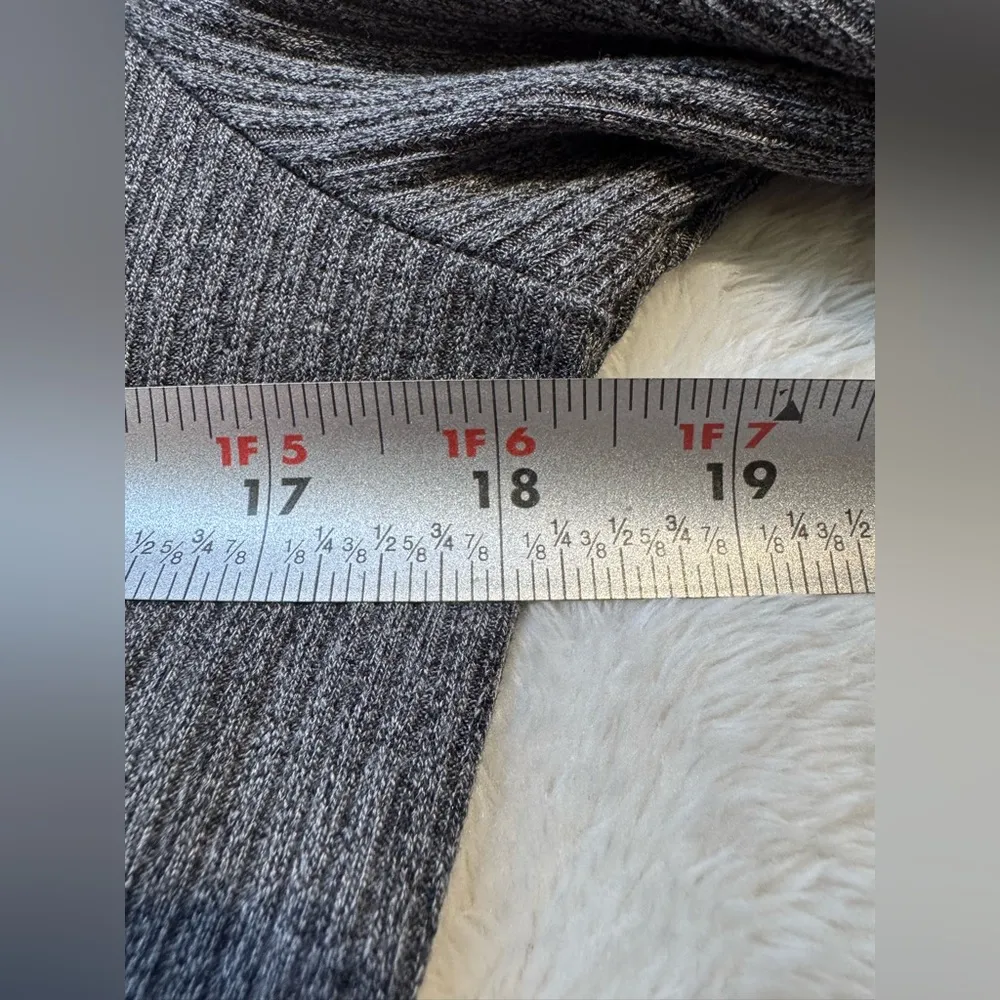 NWT CHARLES HENRY Long Sleeve Knit Dress Charcoal M - Image 4