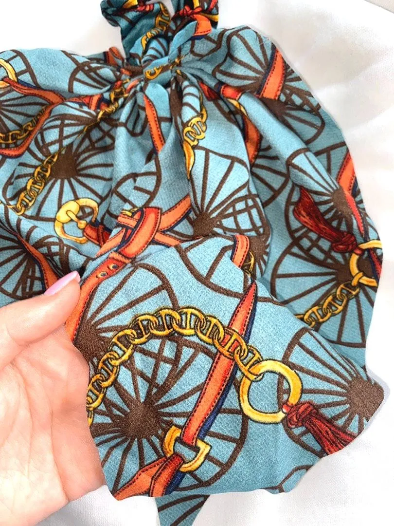 Hair Scarf Blue - Image 2