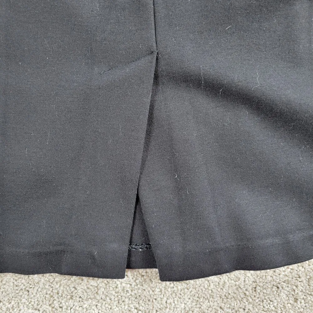 Talbots Womens Sheath Dress 12 Black Short Sleeve White Trim Midi Office Career - Image 10