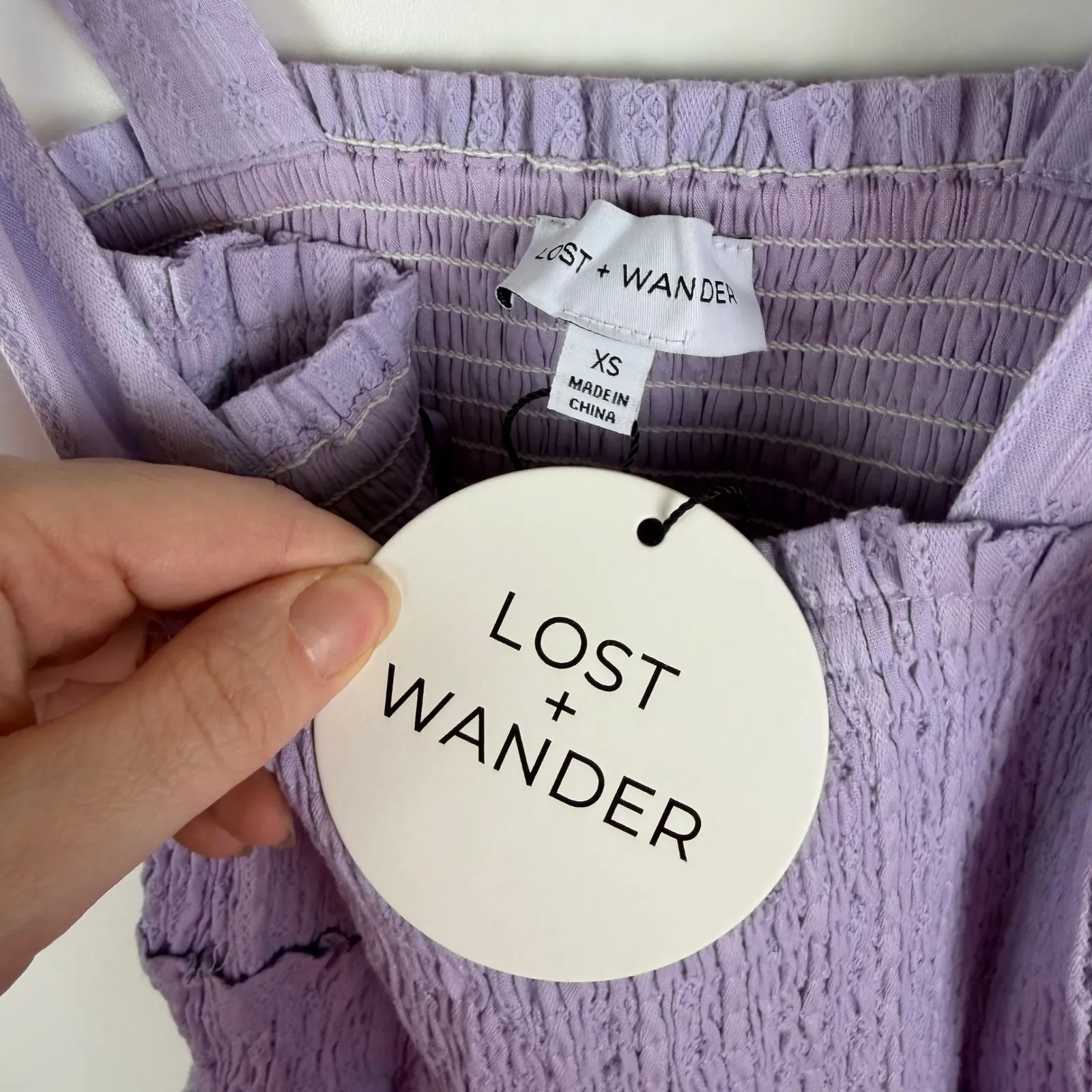 NWT Lost + Wander Angel in Disguise Maxi Dress Size XS Lavender Smocked Cottage - Image 5