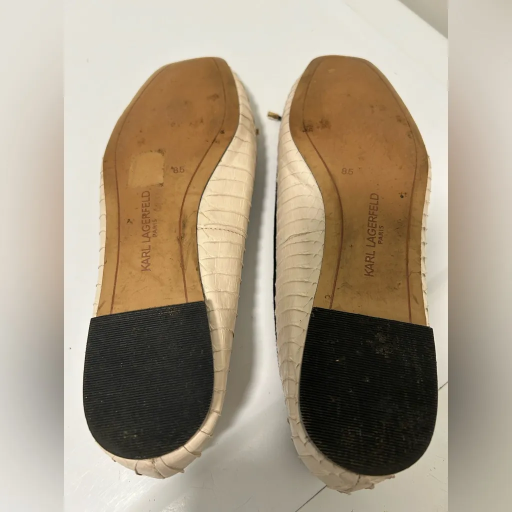 Karl Lagerfeld Ballet Flats Cream Black Size 8.5 - Image 7