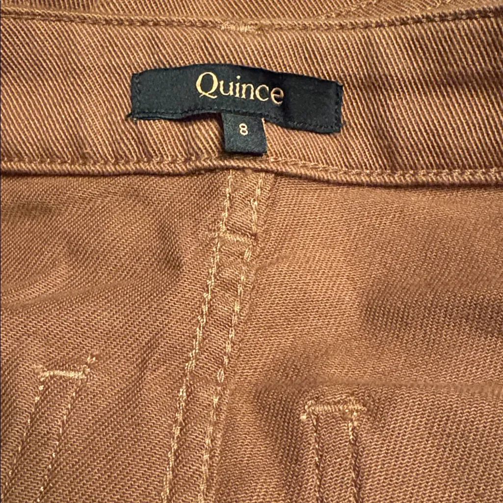 Quince Organic Stretch Cotton Twill Straight Leg Cropped Pants rust Sz 8 NWT - Image 3