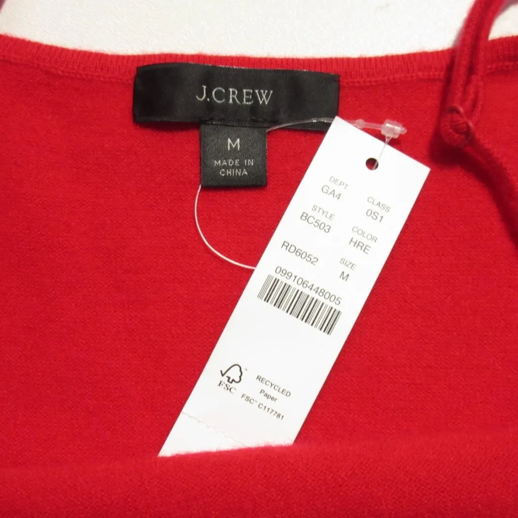 NWT J.Crew Featherweight Cashmere Blend Long Slip Dress in Holiday Red M - Image 8
