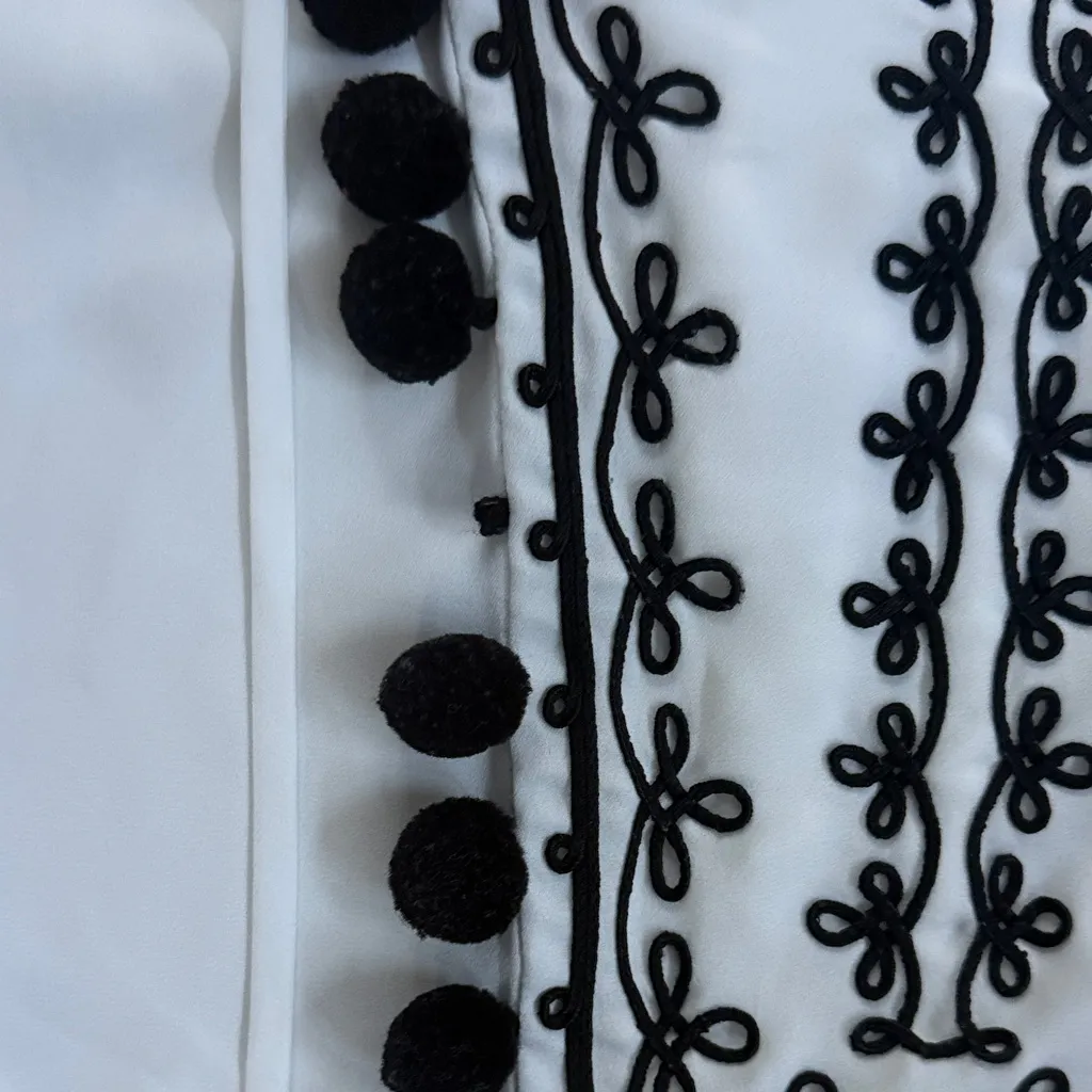 Kate Spade White Top with Black Embroidery - Image 4