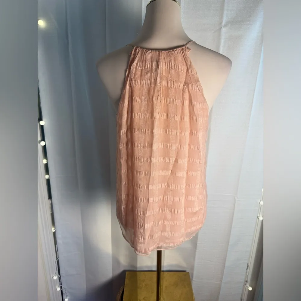 HD in Paris Pink Silk Smocked Tie Front Blouse 4 - Image 2