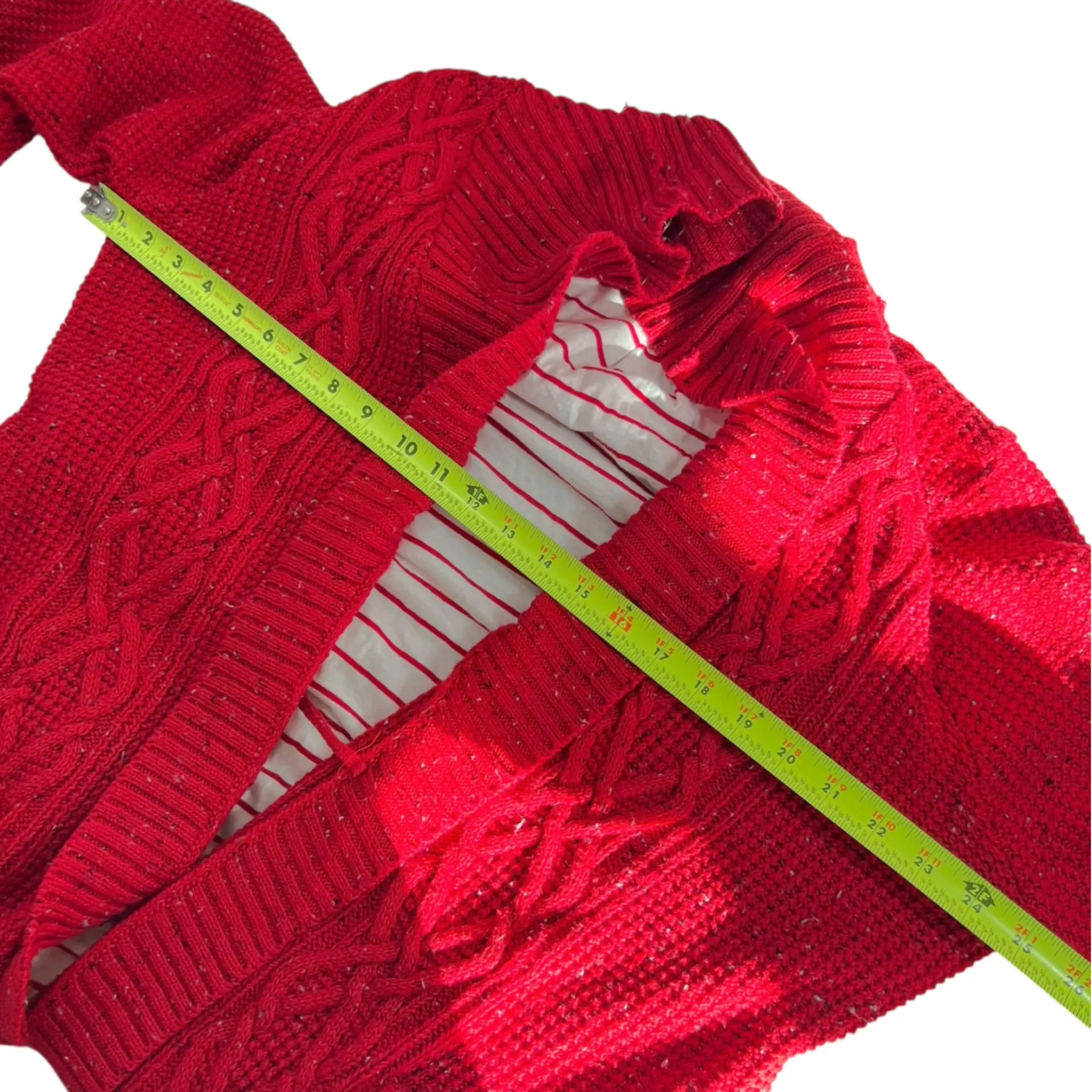 TALBOTS Lined Red Long Cardigan Sweater Coat - Image 9