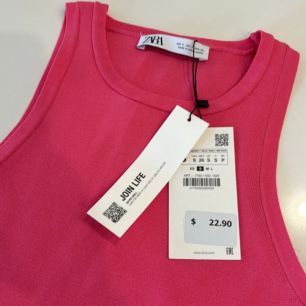 Zara Knit Crop Tank Top - Image 2