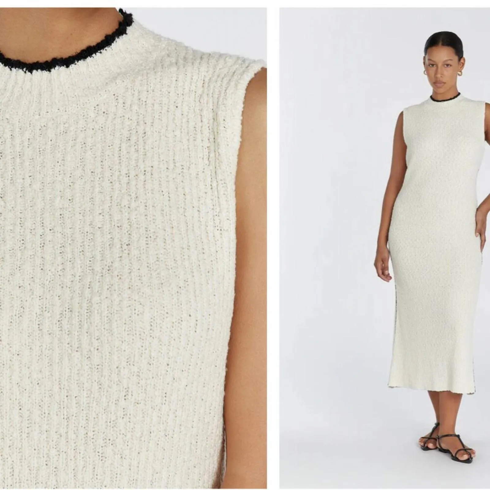 DISSH DAKOTA CREAM BOUCLE MIDI DRESS in Cream Size XL $199 [COPY] Black - Image 10